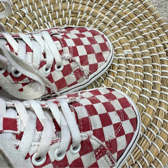Vans Women’s Filmore High-Top Checkerboard Red Lace Up Sneakers Size 6 - Picture 9 of 13